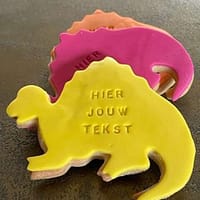 Dino koekjes met je eigen tekst