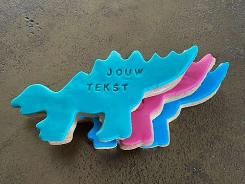 Dino koekjes met je eigen tekst