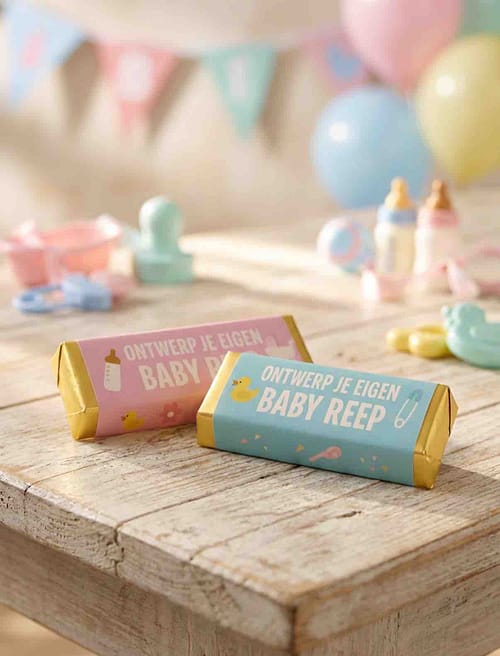 Baby Newborn chocoladereep met eigen wikkel