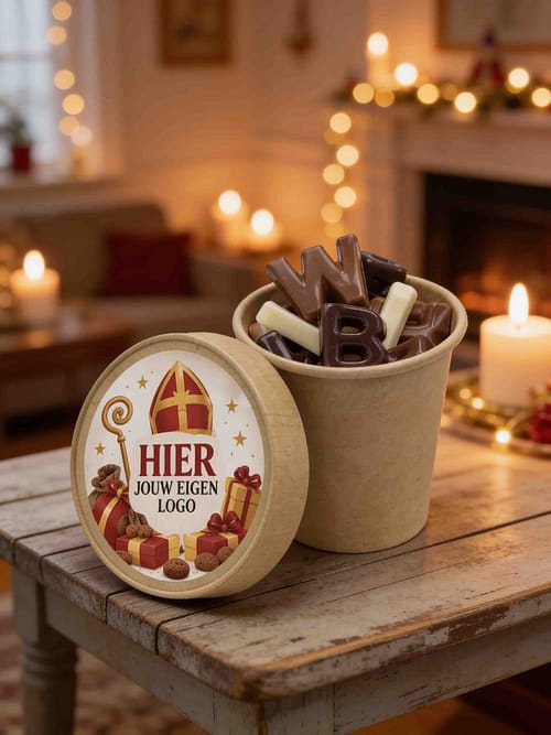 Bekertje met mini chocoladeletters
