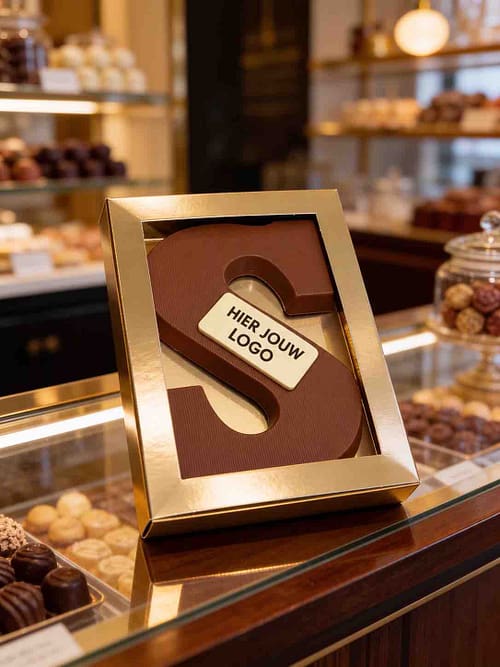 Chocoladeletter met logo