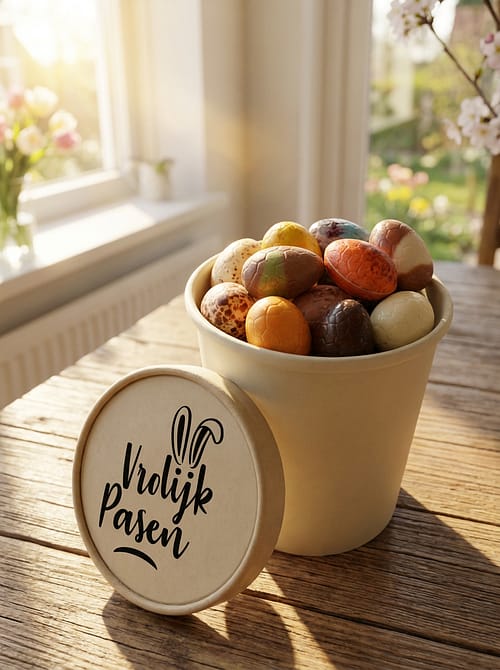 Beker met paas bonbon eitjes